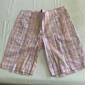 Women’s pink/tan plaid bed Mira shorts sz 10